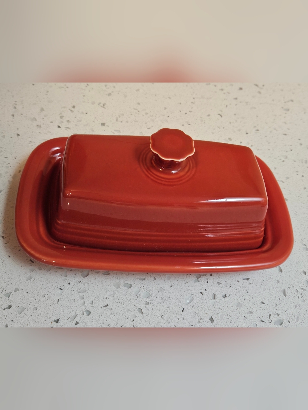 Fiesta Xl Butter Dish Retired Paprika Color - Picture 7 of 8